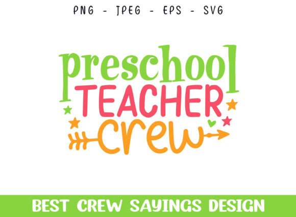 Pre School Teacher Crew Embroidery Designs