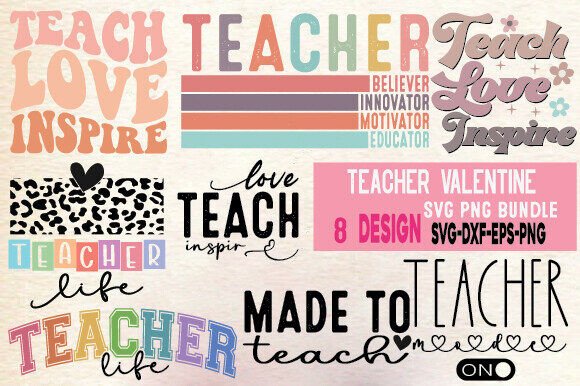 Teacher Valentine SVG PNG Bundle Review